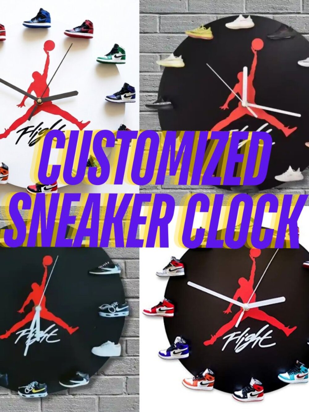 3D Sneakers Clock with Mini AJ1-AJ12k